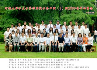 2009届英国365集团公司水文院水务专业本科1班毕业留念